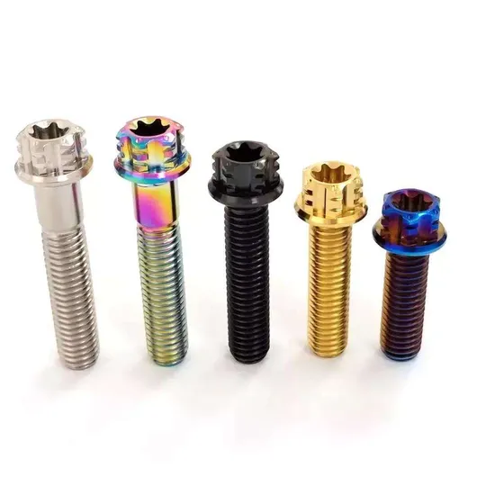 Torx Head Titanium Alloy Flange Gold Bolt Titanium Nut