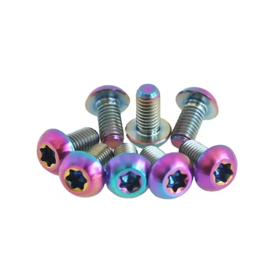 M5X10mm Titanium Alloy Button Head T25 Torx Screws Bolts Head Brake Bolts Screws Fastener for Bike Bicycle 