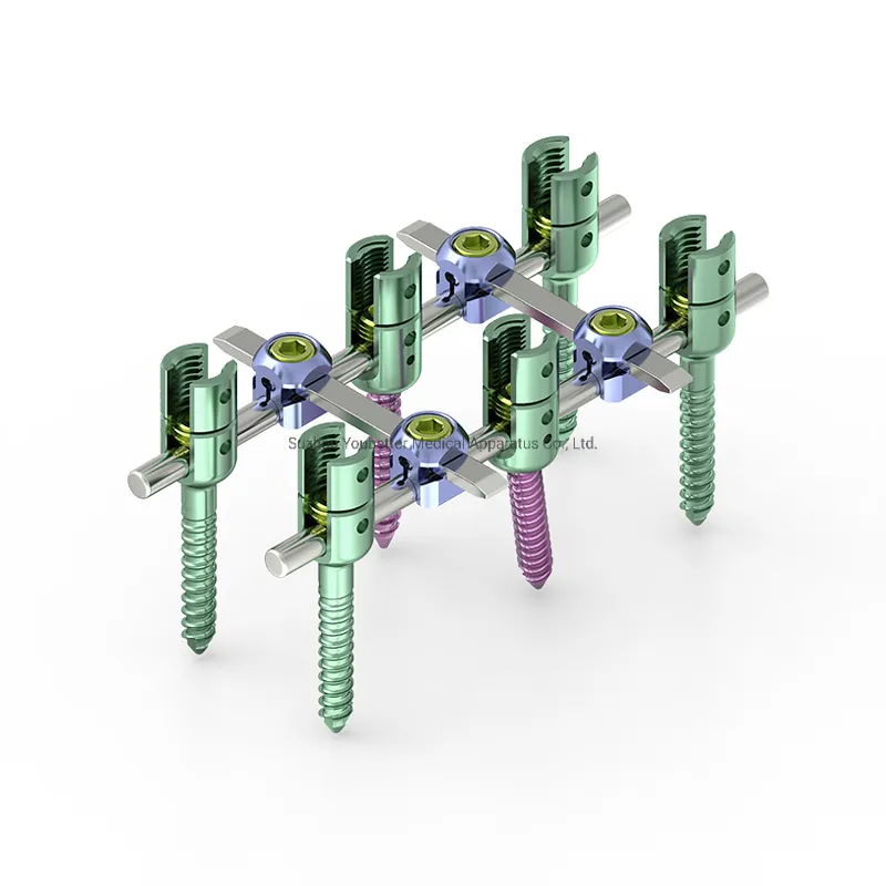 Posterior Thoracolumbar Spinal Fixation System Titanium Spine Pedicle Screws