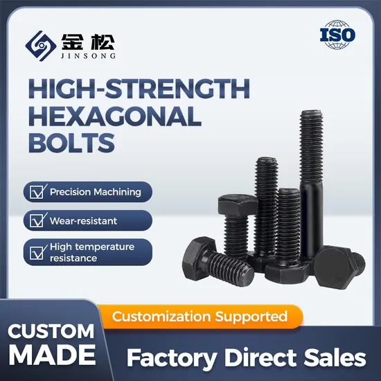 High Quality Hex Head Bolts HDG Metal Black Hex Bolt Gr2 Titanium Hex Bolt DIN933 
