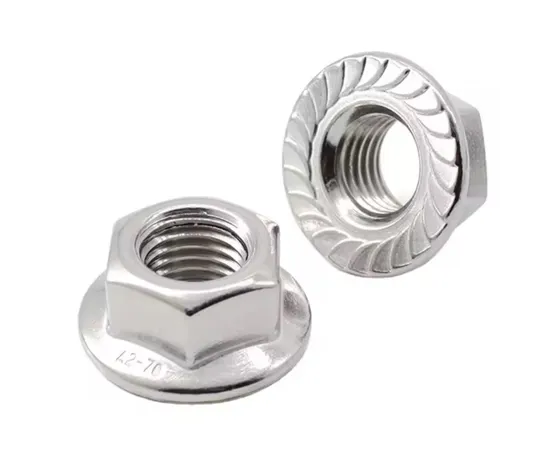 M6 M10 M12 M20 Tc4 Grade2 Grade5 Gr2 Gr5 Titanium Alloy Color Anodized Serrated Hex Hexagon Flange Nut DIN6923 